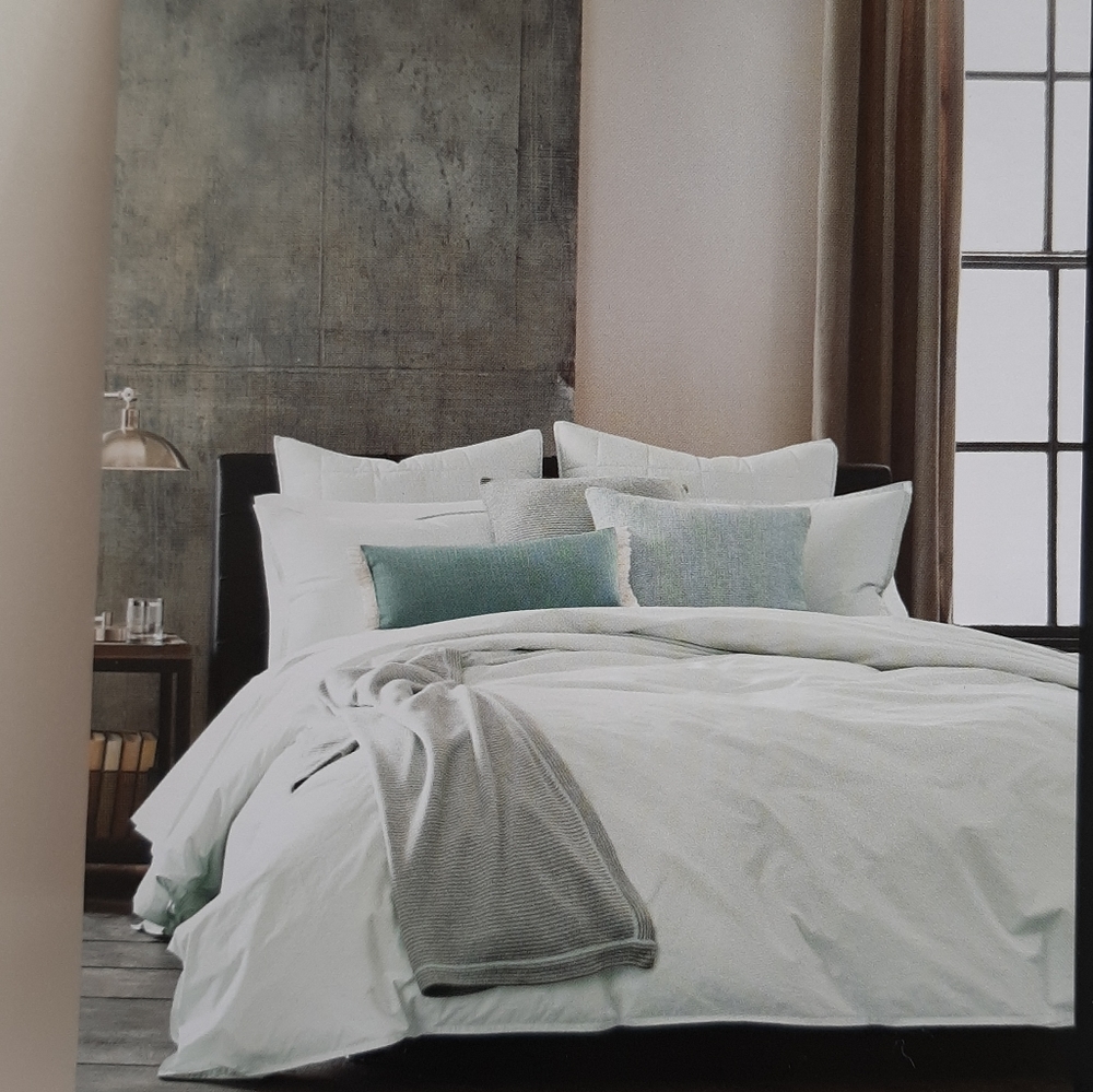 Kenneth Cole New York Twin Cotton Duvet Cover 1 standard sham sea green